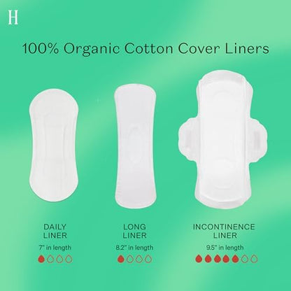 The Honey Pot Company organic incontinence liners showing the wing design for secure fit.