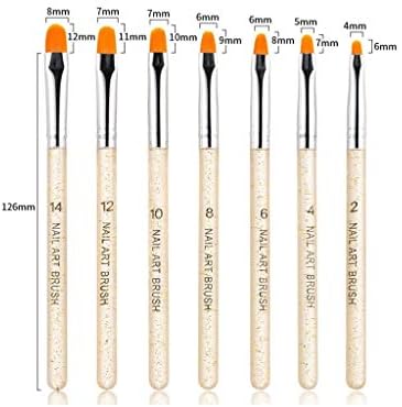 Close up of Aoshang nail art brushes with glitter handles