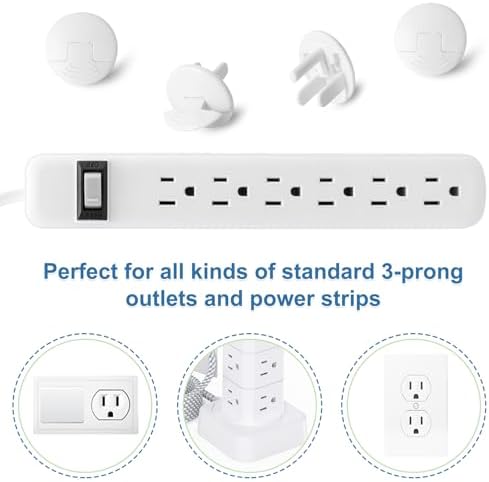 PRObebi child proof plug covers installed on white wall outlet