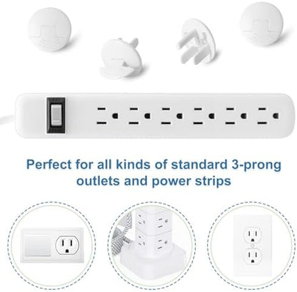 PRObebi child proof plug covers installed on white wall outlet