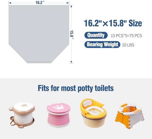 Convenient travel zipper pouch for potty liners