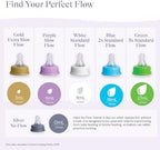 Close up of Nfant purple slow flow nipple tip