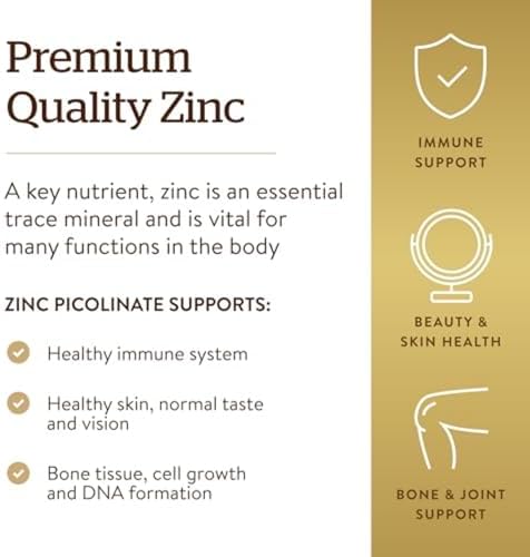 Premium highly absorbable chelated zinc picolinate tablets for skin health