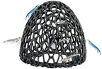 Black 3D printed shrimp dome hide habitat with multiple entryways
