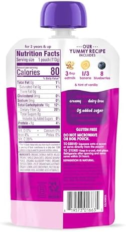 Back of Happytot organic oatmilk pudding pouch showing ingredient list