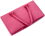 Close up of sturdy handles on PandaEar pink storage basket