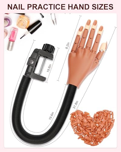 Difenni mannequin hand showcasing acrylic nail art design