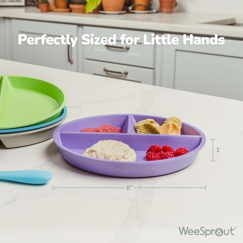 WeeSprout toddler dinnerware showing three food compartments