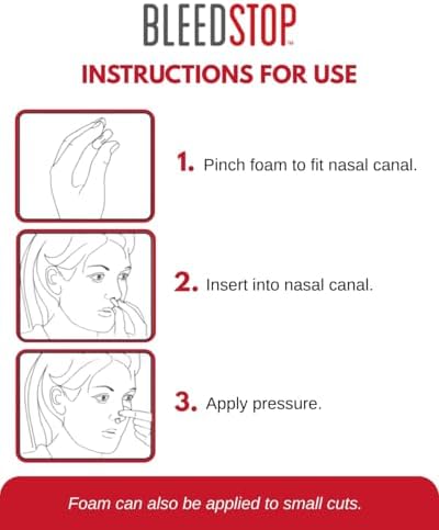 Sterile individually wrapped BleedStop nosebleed strips for first aid