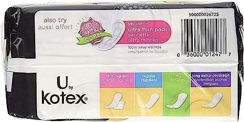 Six pack bundle of Kotex Natural Balance long liners for bulk value.
