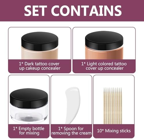 Sweatproof and transfer resistant body makeup set components