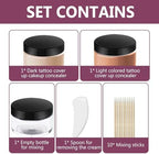 Sweatproof and transfer resistant body makeup set components