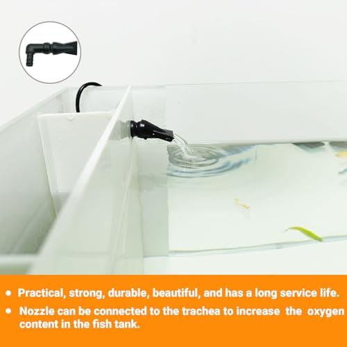 Close up view of the rotatable duckbill head on the Propitious Palace aquarium plumbing fitting.