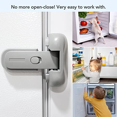 Moonybaby fridge lock installed on a kitchen refrigerator