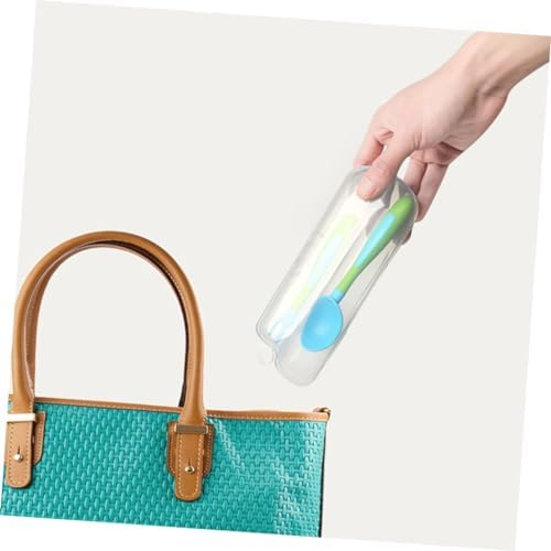 High temperature resistant flexible baby training fork and spoon set close up