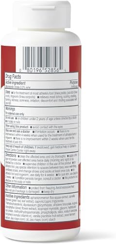 Close up of the label showing 2 percent miconazole nitrate active ingredient for skin treatment.