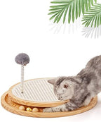 Close up of LMUGOOS natural sisal scratching pad texture and wooden track balls