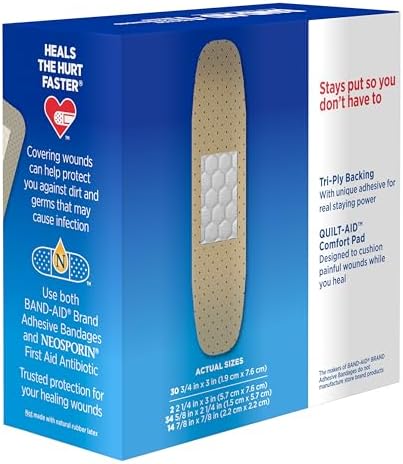 Band-Aid Brand Tru-Stay box showing 80 count assorted quantity.