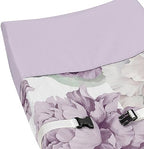 Baby changing pad cover styled on a modern nursery diaper table