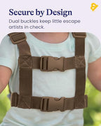 Goldbug monkey plush safety backpack in use setting