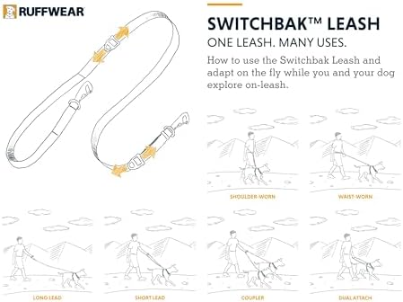 Adjustable sliding V-rings on Ruffwear Switchbak leash