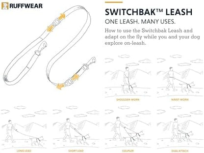 Adjustable sliding V-rings on Ruffwear Switchbak leash