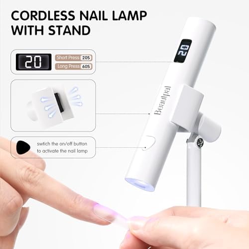 Top view of compact eggshell shaped UV nail curing lamp