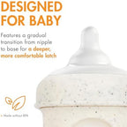 Close up of Boon platinum silicone medium flow nipple showing the gradual breast like transition design