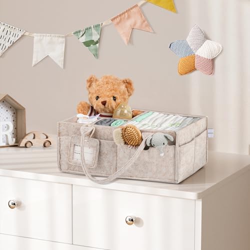 GEMII travel diaper caddy set up inside a car