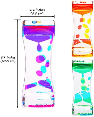 Close up of Cailink liquid motion timer showing colorful droplets