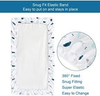 Baby changing pad cover fitted neatly on a standard changing table pad