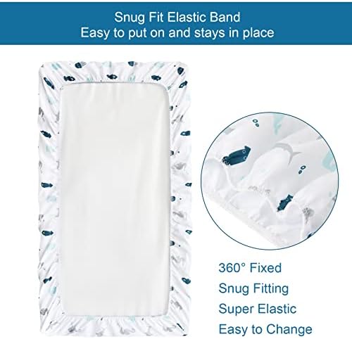 Springspirit changing pad cover installed smoothly on a standard thirty two by sixteen inch contoured nursery mattress.