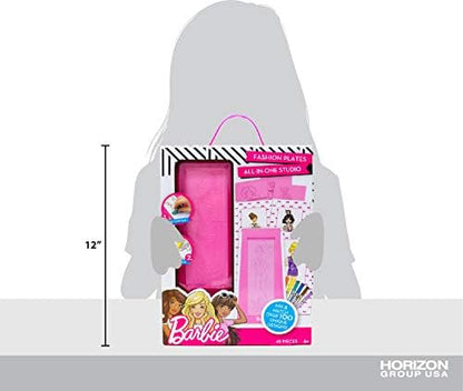 Back view of the imported children art kit box detailing the contents and sample dress configurations.