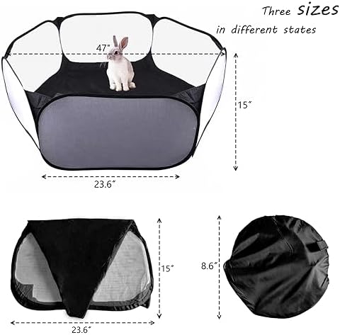 Small Animals Playpen, Portable Pop-up Open Interactive Pet Tent, Indoor Outdoor Fence for Rabbits, Guinea Pig, Hamster, Chinchillas, Kittens, Puppies - Image 5