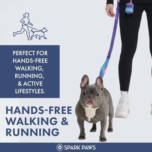 Spark Paws tactical dog leash with integrated car seatbelt clip attachment