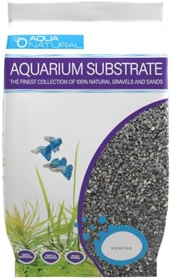 Close up of Aqua Natural black gravel texture for aquariums