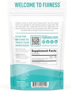 FijiKava dietary supplement packaging displaying premium relaxation benefits label.