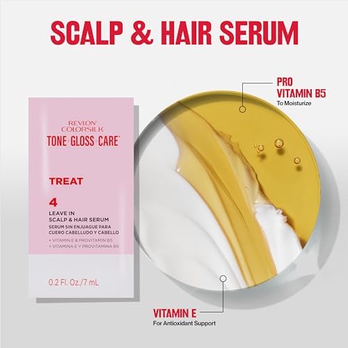 Back label of Revlon ColorSilk Tone Gloss Care showing vegan ingredients list