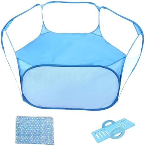 Hamster Playpen Guinea Pig Playpen Bunny Breathable & Transparent Playpen with Mat for Chinchilla Hedgehog Rat Foldable and Easy to Carry - Image 2