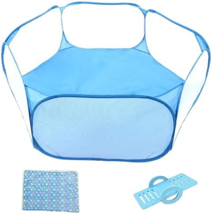 Hamster Playpen Guinea Pig Playpen Bunny Breathable & Transparent Playpen with Mat for Chinchilla Hedgehog Rat Foldable and Easy to Carry - Image 2