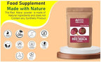 Blessfull Healing red maca powder texture showing fine raw consistency
