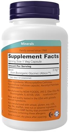 NOW Supplements, Boron 3 mg (Bororganic Glycine), Structural Support*, 250 Veg Capsules - Image 3