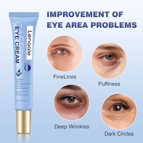 CHHQLZS caffeine eye cream packaging overview and gold cap detail