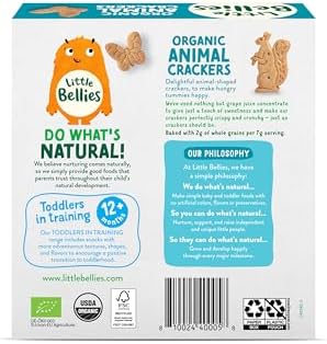 Top view of crispy whole wheat animal biscuits showing detailed textures for self-feeding toddlers