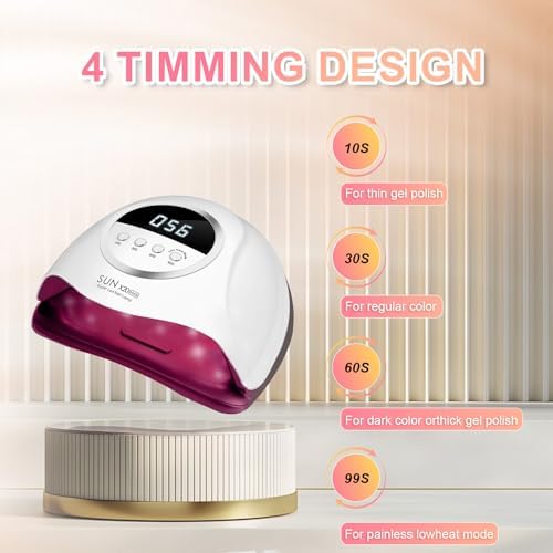 Beenle nail lamp with removable base for easy pedicure use