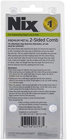 Nix professional grade metal nit comb for head lice treatment.