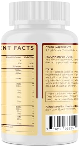 Itharoventis Plant Sterols supplement facts and premium ingredients panel display
