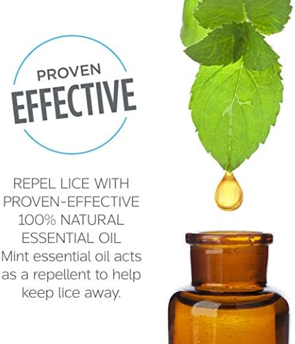 Lice Clinics of America hair bands showing 100 percent natural essential oils label