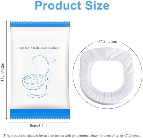 Zeckzoin portable waterproof toilet liner unfolded over a public restroom seat showing full coverage.