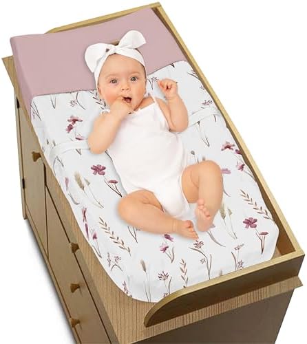 Soft microfiber botanical baby diaper pad cover folded
